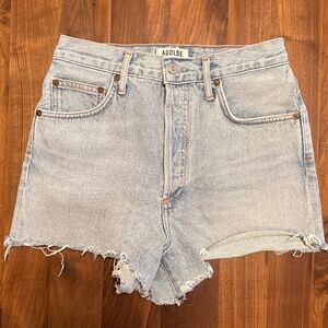 AGOLDE Light Wash Denim Jean Shorts